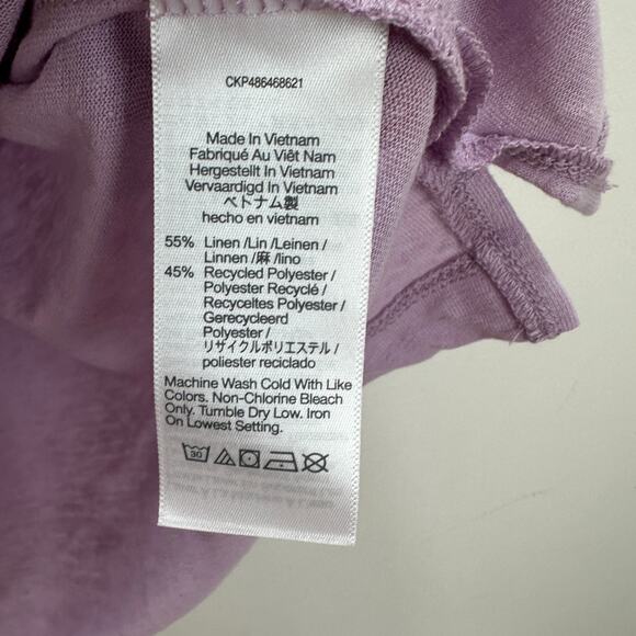 Madewell Knotted Strap Tank Top Linen Blend Lightweight Relaxed Purple L NWT - Picture 10 of 11